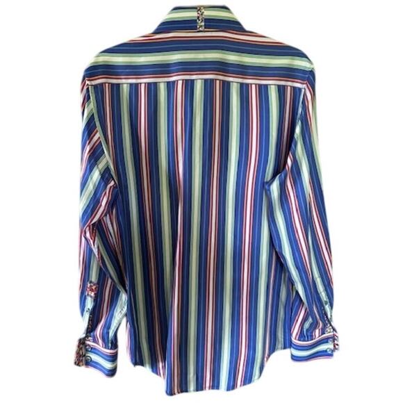 Robert Graham X Collection Tailored Fit Multi Stripe Shirt Size M - Picture 5 of 9